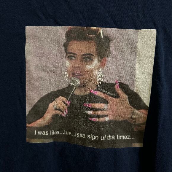 💥Sign of the Times Graphic T-Shirt Men’s unisex size XL Navy screen print - Picture 2 of 6